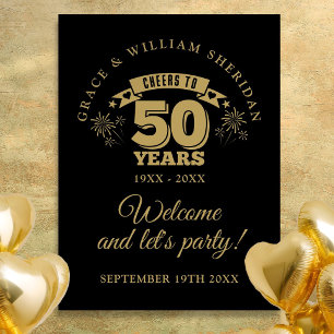 Zum 50. Hochzeitstag Prosit Eingangsschild Poster