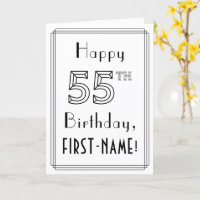 Zum 55. Geburtstag, Art-Déco-Stil mit Individuelle