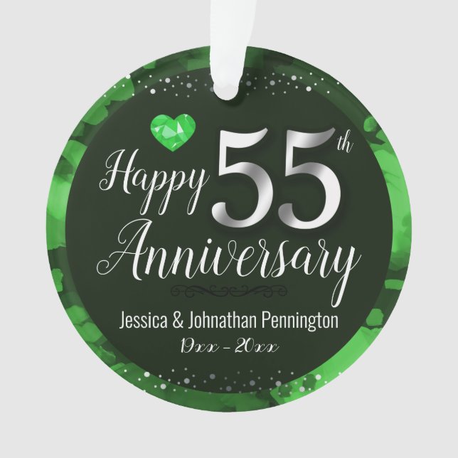 Zum 55. Hochzeitstag Ornament (Vorderseite)