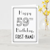 Zum 59. Geburtstag, Art-Déco-Stil mit Individuelle