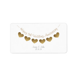 Zum 5. Geburtstag der Hochzeit, Holzherz-Etiketten Adressaufkleber