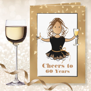 Zum 60. Geburtstag mit Glamour und Glanz Karte