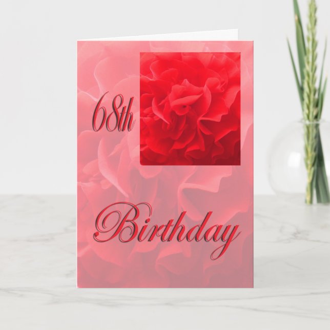 Zum 68. Geburtstag Dianthus Red Blume Karte (Vorderseite)