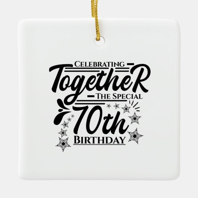 zum 70. Geburtstag Keramikornament (Vorderseite)