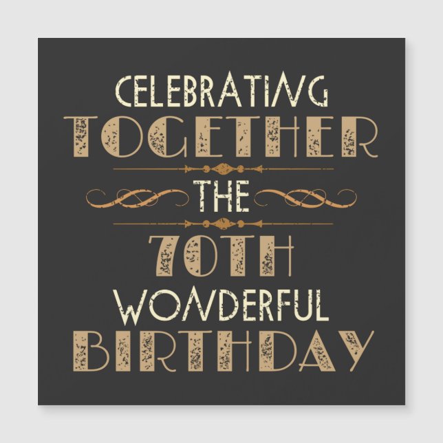 zum 70. Geburtstag Magnetkarte (Vorderseite)
