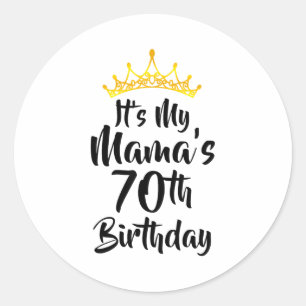 Zum 70. Geburtstag meiner Mama Krone Happy 70 Jahr Runder Aufkleber