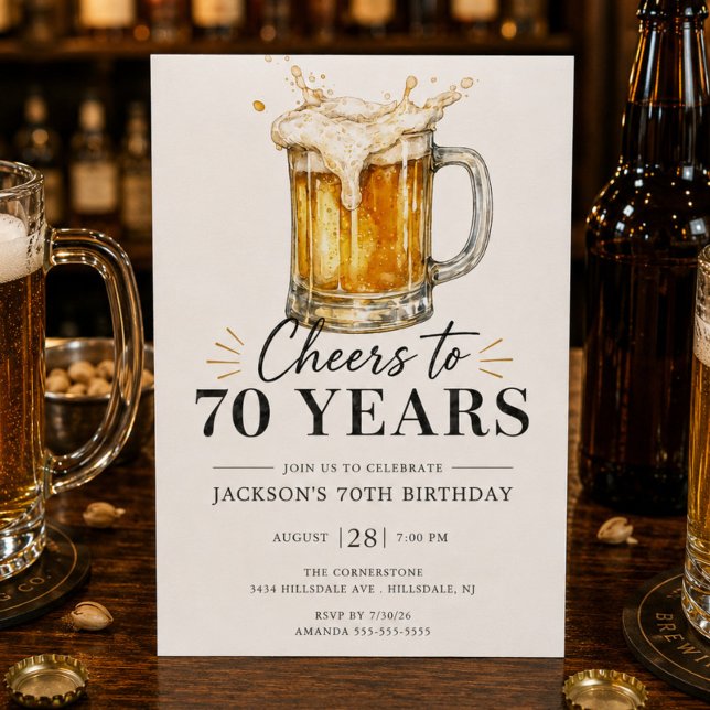 Zum 70. Geburtstag - Prost! Einladung (Von Creator hochgeladen)