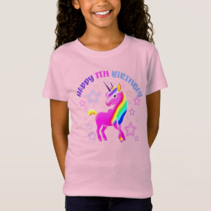 Zum 7. Geburtstag Neon Unicorn T - Shirt