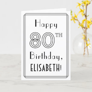 Zum 80. Geburtstag, Art-Déco-Stil mit Individuelle Karte
