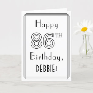 Zum 86. Geburtstag, Art-Déco-Stil mit Individuelle Karte
