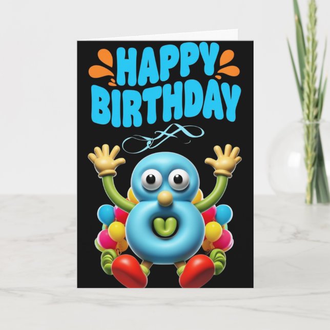 Zum 8. Geburtstag Karte (Vorderseite)