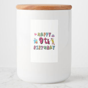Zum 9. Geburtstag für 9-Jährige Kinder B-Tag Lebensmitteletikett