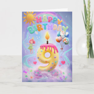 Zum 9. Geburtstag Karte