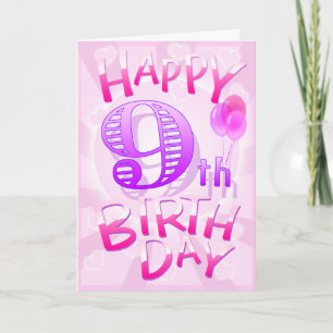 Zum 9. Geburtstag Karte
