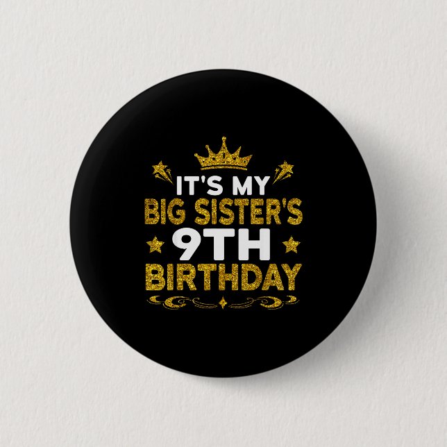 Zum 9. Geburtstag meiner großen Schwester, Glückli Button (Vorderseite)