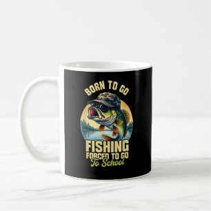 Zum Angeln geboren lustige Zwangsschule Kaffeetasse