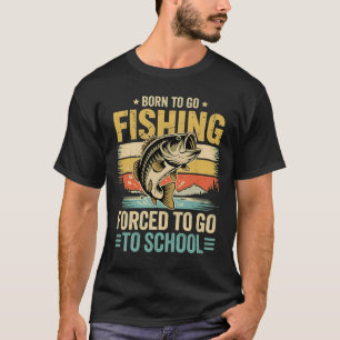 Zum Angeln geboren, zur Schule gezwungen - Lustig  T-Shirt