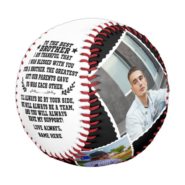 Zum besten Bruder von Schwester oder Bruder & Foto Baseball (Schrägansicht)