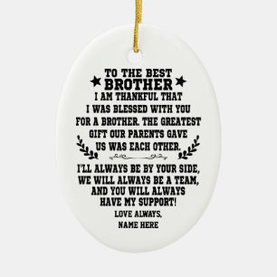 Zum besten Bruder von Schwester oder Bruder Keramik Ornament