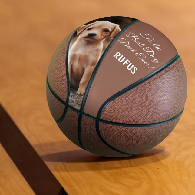 Zum besten Hund-Vater je benutzerdefiniertes Foto  Basketball (Von Creator hochgeladen)