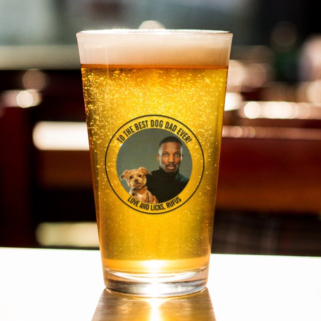 Zum besten Hund-Vater je benutzerdefiniertes Foto  Glas (Von Creator hochgeladen)