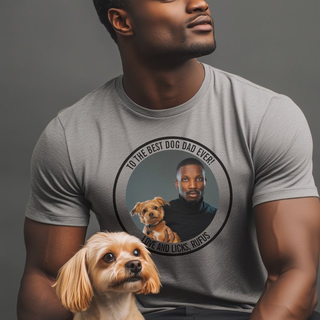 Zum besten Hund-Vater je benutzerdefiniertes Foto  T-Shirt (Von Creator hochgeladen)