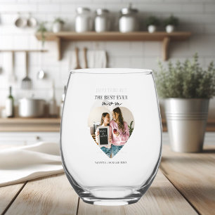 Zum besten jemals Mama Foto Herz Weinglas Ohne Stiel