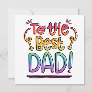 Zum besten Papa Vatertag Regenbogen Modern Feiertagskarte