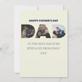 ZUM BESTEN VATER ALLER 3 FOTO VATER'S DAY EINLADUNG