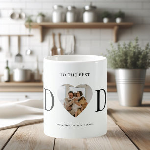 Zum besten Vater Personalisiertes Herz Foto Kaffeetasse