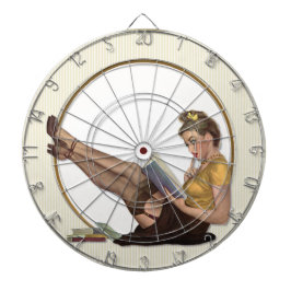 Zum Button-Up-Mädchen Dartscheibe