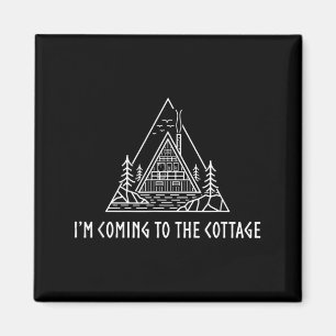 Zum Cottage Kommend Minimalistische Linienkunst Ho Magnet