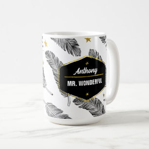 Zum Ehemann am Vatertag. Federmuster Kaffeetasse
