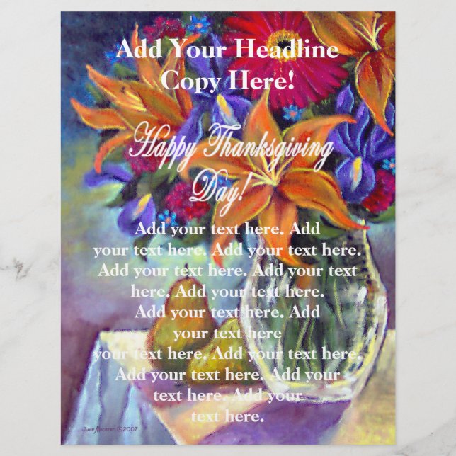 Zum Erntedankfest: Blume & Birnen Flyer (Vorne)