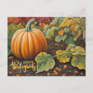 Zum Erntedankfest Pumpkin in den Garten Feiertagspostkarte