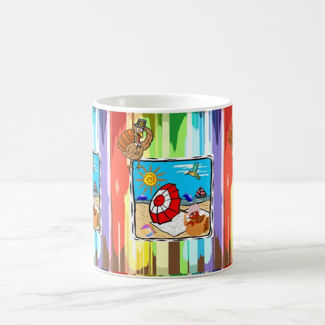 Zum Erntedankfest Tasse, Strand Kaffeetasse (Mittel)