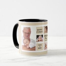 Zum ersten Mal Papa 5 Foto Collage Tasse