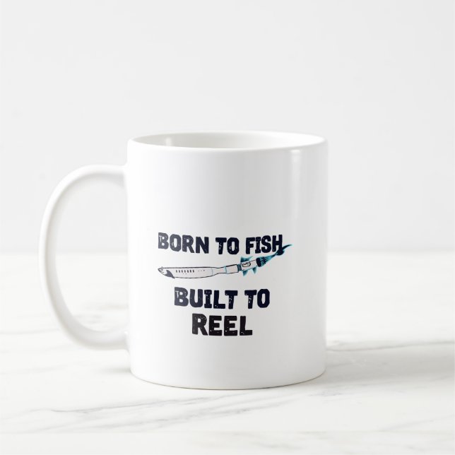 Zum Fischen geboren Kaffeetasse (Links)