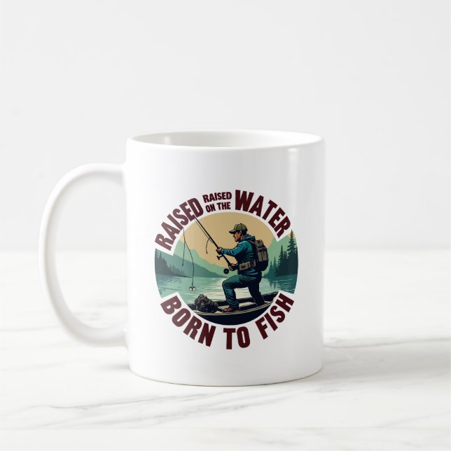 Zum Fischen geboren Kaffeetasse (Links)