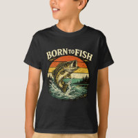 Zum Fischen geboren Vintage-Barsch-Angler