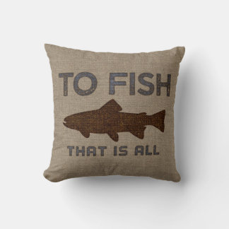 Zum Fischen Sackleinen Kissen