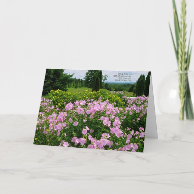 Zum Geburtstag - Garten mit Aussicht Karte (Vorderseite)