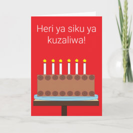 Zum Geburtstag in Swahili: Red Blank Karte