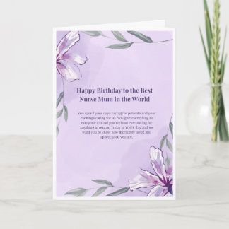 Zum Geburtstag Krankenschwester-Mutter — Herzliche Karte