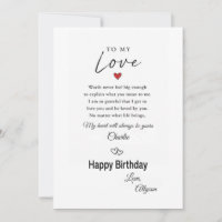 Zum Geburtstag meiner Liebe Grußkarte