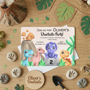 Zum Geburtstag niedlicher Babydinosaurier  Einladung