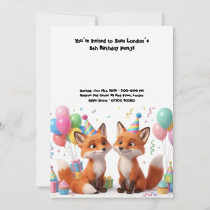 Zum Geburtstag süßer Fuchs  Einladung