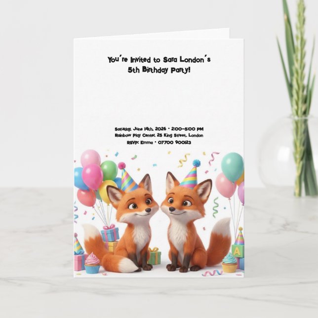 Zum Geburtstag süßer Fuchs  Karte (Vorderseite)