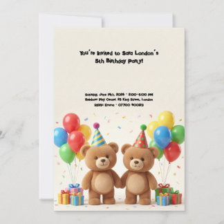 Zum Geburtstag süßer Teddybär  Einladung
