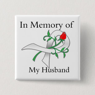 Zum Gedenken an meinen Ehemann - Lungenkrebs Button